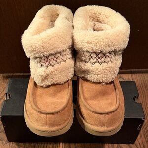 UGG Tan and Cream Ankle Booties